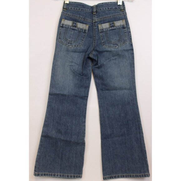 NEW 2007 Gymboree Spring Rainbow Denim Jeans Flower Embroidery Flared Girls 7 + - Picture 4 of 7